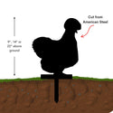 Silkie Chicken Yard Stake – Fluffy Fun for Your Flower Bed (Style 1)