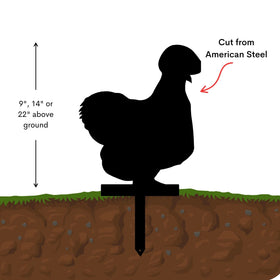 Silkie Chicken Yard Stake – Fluffy Fun for Your Flower Bed (Style 1) - 0