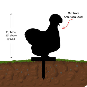 Silkie Chicken Yard Stake – Fluffy Fun for Your Flower Bed (Style 1) - 0