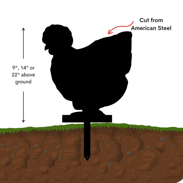 Silkie Chicken Yard Stake (Style 2)