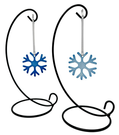 Blue metal snowflakes