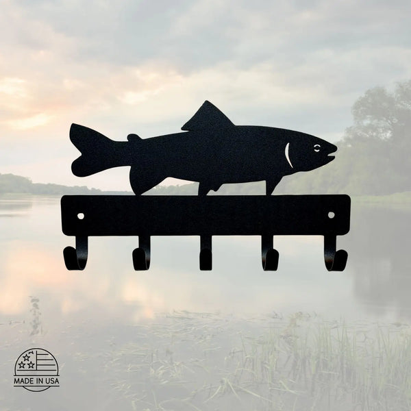 trout  key rack with 5 hooks