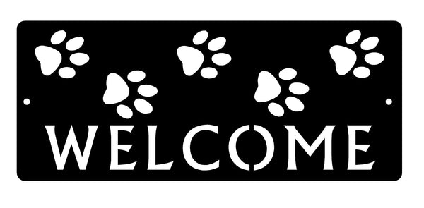 Walking Paws Dog Welcome Sign or Name Sign - The Metal Peddler Welcome Signs Any Breed, Dog, name sign, personalized, Personalized Gifts, Personalized Signs, personalizetext, porch, welcome sign