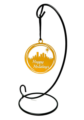 Yellow Pittsbugh City Skyline Christmas Tree Ornament - The Metal Peddler