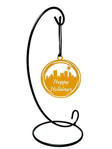 Yellow Pittsbugh City Skyline Christmas Tree Ornament - The Metal Peddler