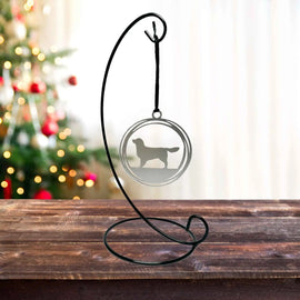 Christmas Tree Ornament with Golden Retriever Dog The Metal Peddler