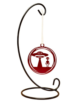 Christmas Tree Ornament with an Alien - The Metal Peddler Christmas Ornaments alien, Christmas, holiday, Inv-T, not-dog, seasonal, ufo, XO