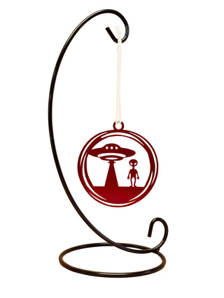 Christmas Tree Ornament with an Alien - The Metal Peddler Christmas Ornaments alien, Christmas, holiday, Inv-T, not-dog, seasonal, ufo, XO