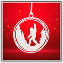 Christmas Tree Ornament with Bigfoot - The Metal Peddler Christmas Ornaments bigfoot, Christmas, holiday, Inv-T, not-dog, sasquatch, seasonal, wildlife, XO