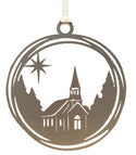 Church Scene Christmas Tree Ornament - The Metal Peddler Christmas Ornaments Christmas, faith, holiday, Inv-T, seasonal, XO