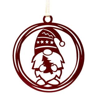 Christmas Tree Ornament with Gnome and a Mini Tree - The Metal Peddler Christmas Ornaments Christmas, Gnomes, holiday, Inv-T, seasonal, XO