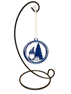 Christmas Tree Ornament with Gnome at a Christmas Tree - The Metal Peddler Christmas Ornaments Christmas, Gnomes, holiday, Inv-T, seasonal, XO