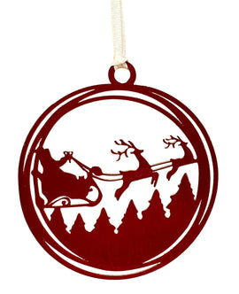 Santa and Sleigh Christmas Tree Ornament - The Metal Peddler Christmas Ornaments Christmas, holiday, Inv-T, seasonal, XO