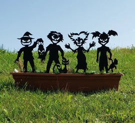 Set of 4 Zombie Family Yard Stakes. Halloween decor