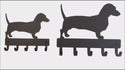 A short video compares the 2 different sizes of dachshund key racks and leash hangers.