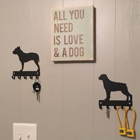 Pit Bull Terrier Dog Key Rack/ Leash Hanger - The Metal Peddler Key Rack Dog, key rack, leash hanger, Pit Bull Terrier