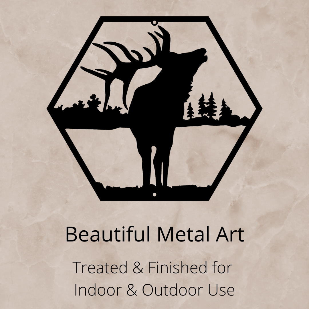 Bellowing Elk Metal Wall Art - The Metal Peddler Wall Art elk, wall art, wildlife