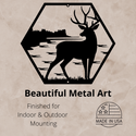 Majestic Buck Hexagon Silhouette Wall Art - The Metal Peddler Wall Art decorative, deer, wall art, wall decor, wildlife