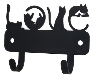 Love Cats Mini Key Rack with 2 hooks - The Metal Peddler Key Rack Cat, key rack, mini kr, not-dog