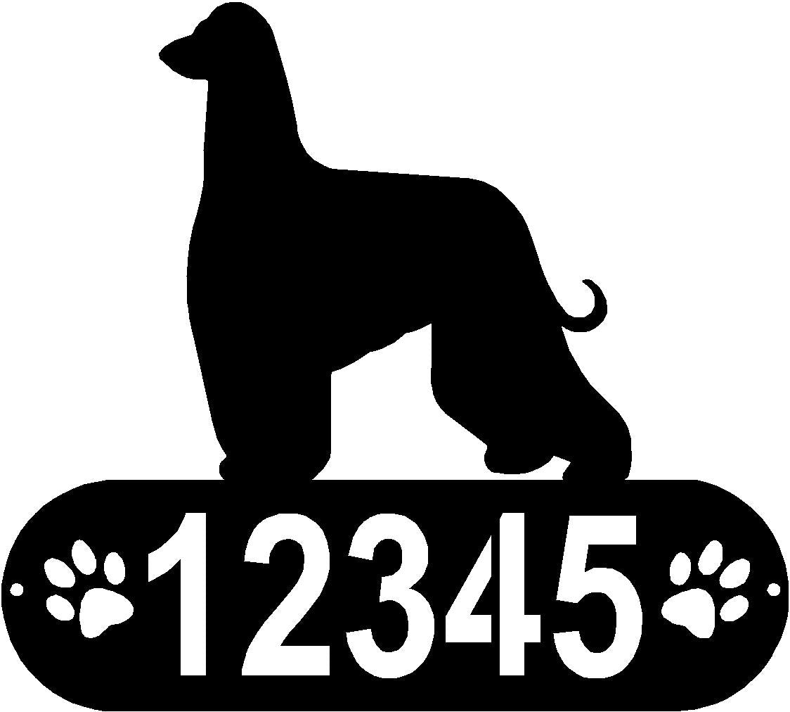 Afghan Hound Dog PAWS House Address Sign or Name Plaque - The Metal Peddler Address Signs address sign, Afghan Hound, breed, Breed A, Dog, Dog Signs, Name plaque, Personalized Signs, personalizetext