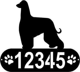 Afghan Hound Dog PAWS House Address Sign or Name Plaque - The Metal Peddler Address Signs address sign, Afghan Hound, breed, Breed A, Dog, Dog Signs, Name plaque, Personalized Signs, personalizetext