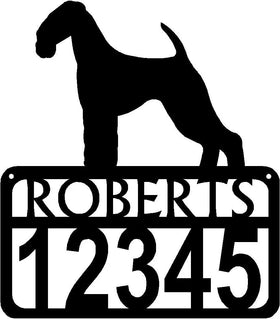 Personalized Dog Sign with Name & house numbers: Airedale Terrier - The Metal Peddler Welcome Signs Address Sign, Airedale Terrier, breed, Dog, House sign, Personalized Signs, personalizetext, porch