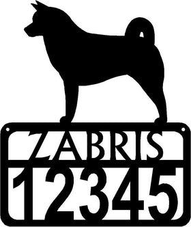 Personalized Dog Sign with Name & house numbers: Akita - The Metal Peddler Welcome Signs Address Sign, Akita, breed, Dog, House sign, Personalized Signs, personalizetext, porch