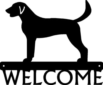 American Foxhound Dog Welcome Sign or Custom Name - The Metal Peddler Welcome Signs American Foxhound, breed, Breed A, Dog, Personalized Signs, personalizetext, porch, welcome sign