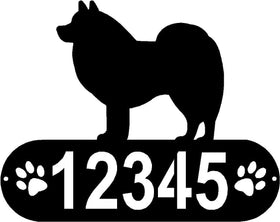 American Eskimo Dog - Dog PAWS House Address Sign - The Metal Peddler Address Signs address sign, American Eskimo Dog, breed, Breed A, Dog, Dog Signs, Name plaque, Personalized Signs, personalizetext