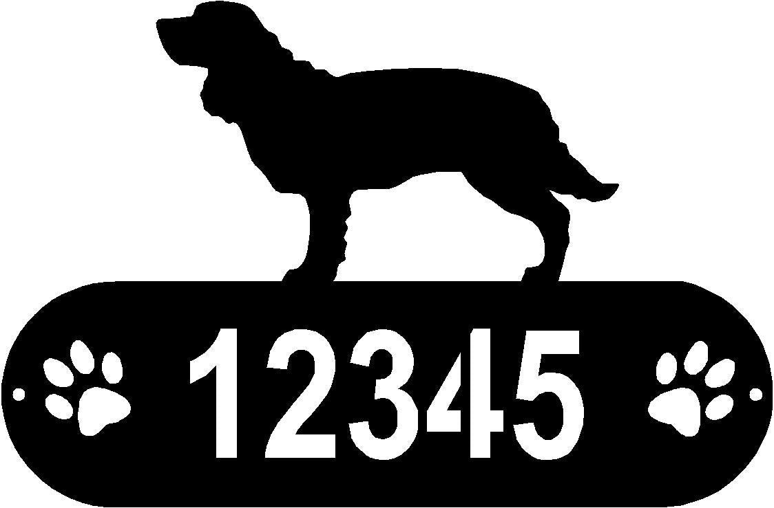 American Water Spaniel Dog PAWS House Address Sign - The Metal Peddler Address Signs address sign, American Water Spaniel, breed, Breed A, Dog, Dog Signs, Name plaque, Personalized Signs, personalizetext