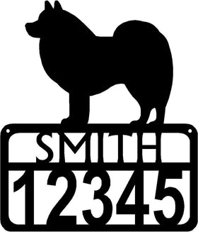 Personalized Dog Sign with Name & house numbers: American Eskimo Dog - The Metal Peddler Welcome Signs Address Sign, American Eskimo Dog, breed, Dog, House sign, Personalized Signs, personalizetext, porch