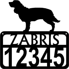 Personalized Dog Sign with Name & house numbers: American Water Spaniel - The Metal Peddler Welcome Signs Address Sign, American Water Spaniel, breed, Dog, House sign, Personalized Signs, personalizetext, porch