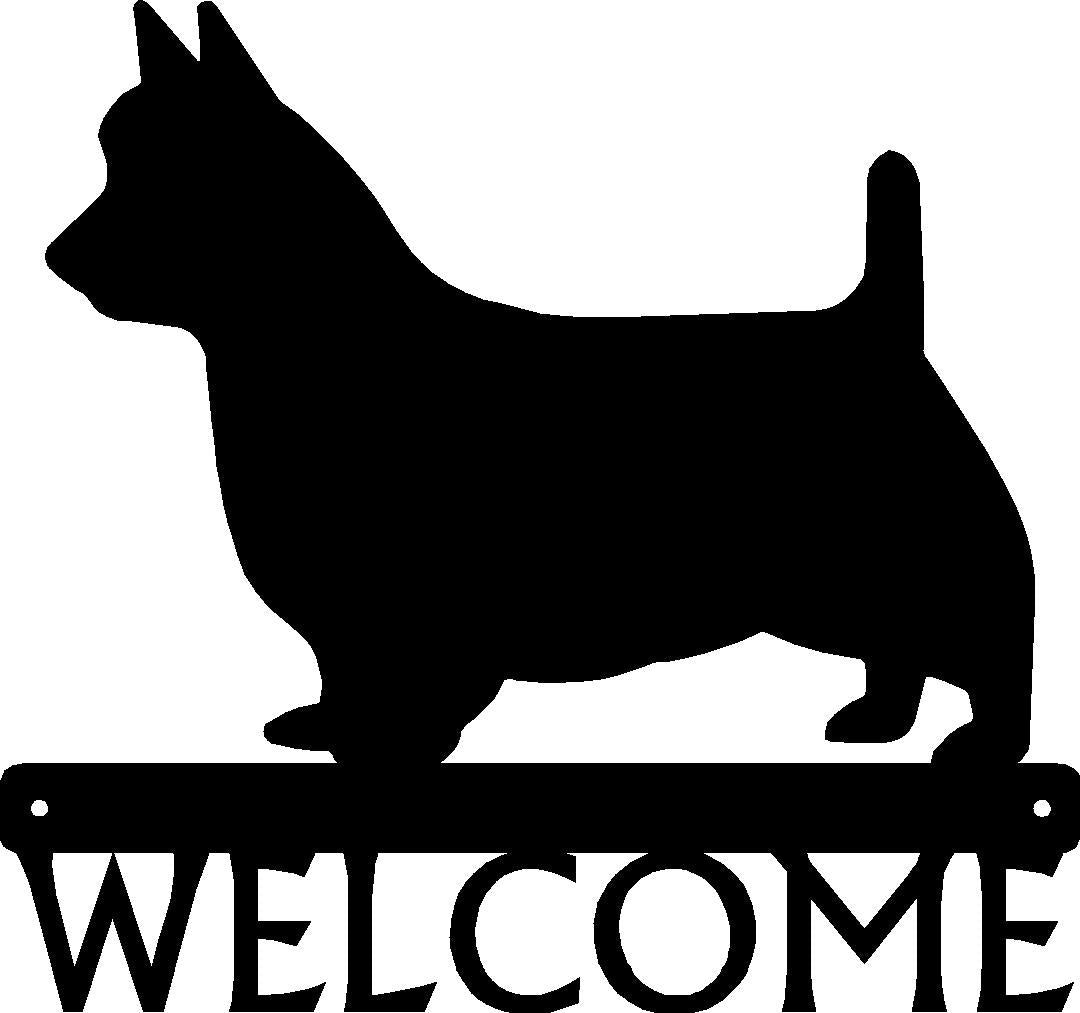 Australian Terrier Dog Welcome Sign or Custom Name - The Metal Peddler Welcome Signs Australian Terrier, breed, Breed A, Dog, Dog Signs, Personalized Signs, personalizetext, porch, welcome sign