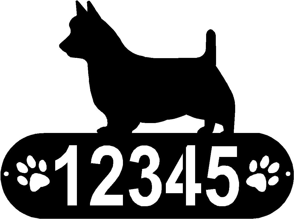 Australian Terrier Dog PAWS House Address Sign or Name Plaque - The Metal Peddler Address Signs address sign, Australian Terrier, breed, Breed A, Dog, Dog Signs, Name plaque, Personalized Signs, personalizetext