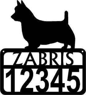 Personalized Dog Sign with Name & house numbers: Australian Terrier - The Metal Peddler Welcome Signs Address Sign, Australian Terrier, breed, Dog, House sign, Personalized Signs, personalizetext, porch