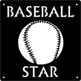 Baseball Star - Sport Wall Art Sign - The Metal Peddler  Baseball, sign, sports, wall art