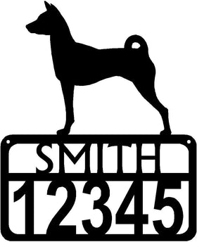 Personalized Dog Sign with Name & house numbers: Basenji - The Metal Peddler Welcome Signs Address Sign, Basenji, breed, Dog, House sign, Personalized Signs, personalizetext, porch