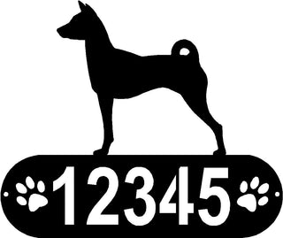 Basenji Dog PAWS House Address Sign or Name Plaque - The Metal Peddler Address Signs address sign, Basenji, breed, Breed B, Dog, Dog Signs, Name plaque, Personalized Signs, personalizetext