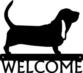 Basset Hound Dog Welcome Sign or Custom Name - The Metal Peddler Welcome Signs Basset Hound, breed, Breed A, Dog, Personalized Signs, personalizetext, porch, Welcome sign