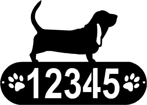 Basset Hound Dog PAWS House Address Sign or Name Plaque - The Metal Peddler Address Signs address sign, Basset Hound, breed, Breed B, Dog, Dog Signs, Name plaque, Personalized Signs, personalizetext