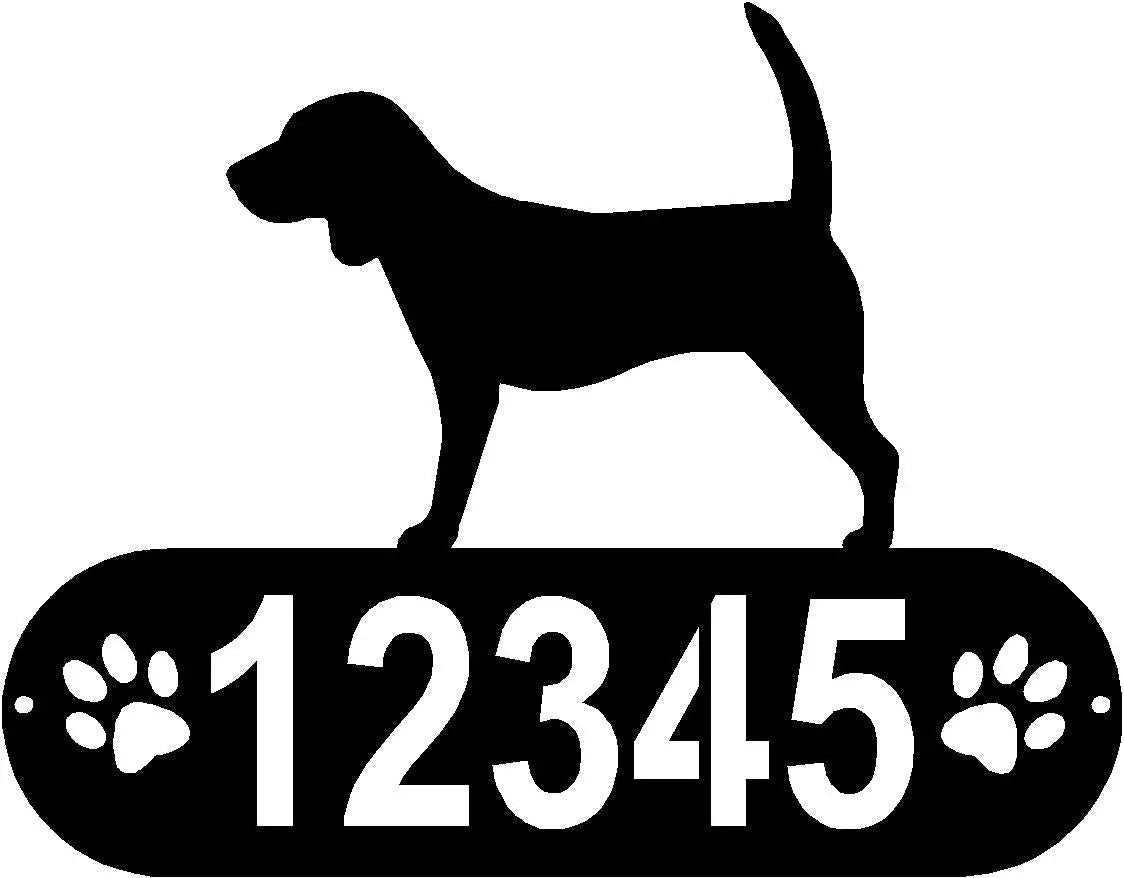 Beagle Dog PAWS House Address Sign or Name Plaque | The Metal Peddler