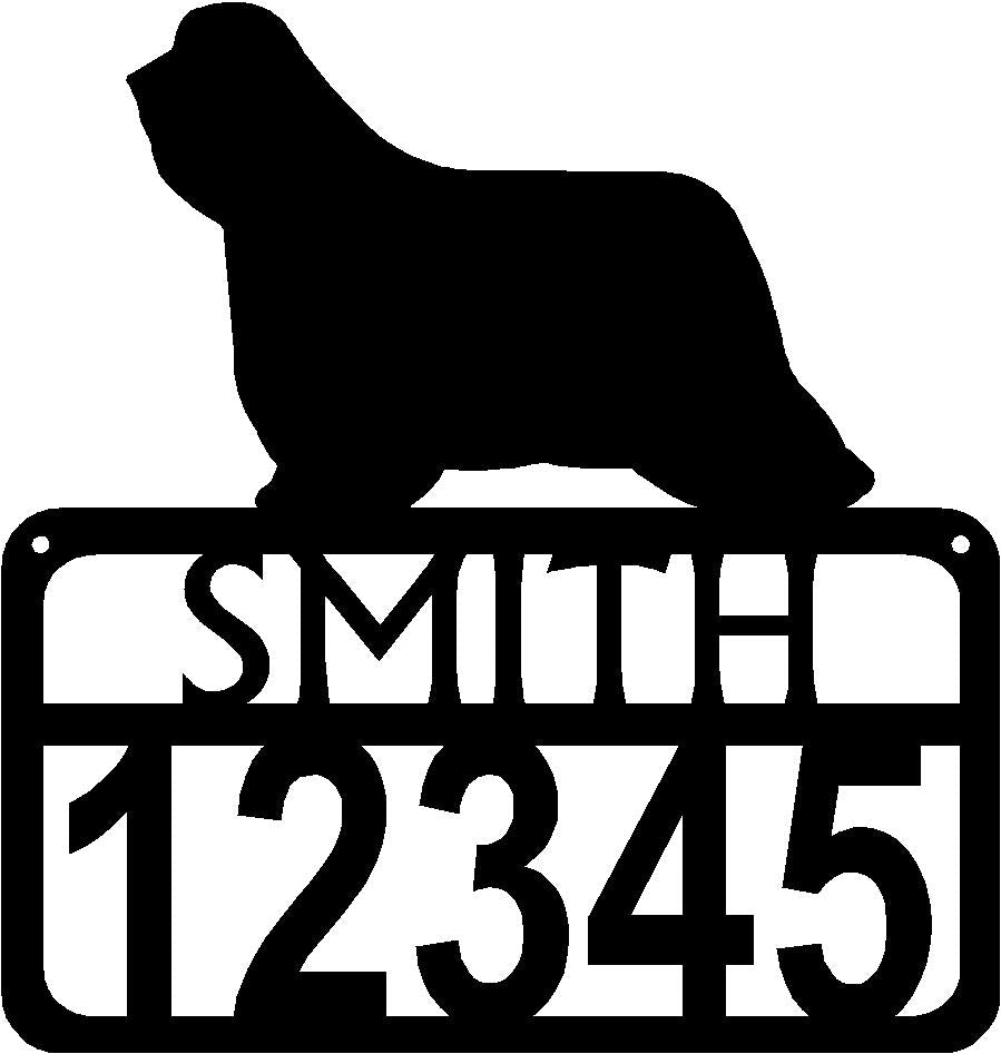 Personalized Dog Sign with Name & house numbers: Bearded Collie - The Metal Peddler Welcome Signs Address Sign, Bearded Collie, breed, dog, House sign, Personalized Signs, personalizetext, porch