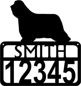 Personalized Dog Sign with Name & house numbers: Bearded Collie - The Metal Peddler Welcome Signs Address Sign, Bearded Collie, breed, Dog, House sign, Personalized Signs, personalizetext, porch