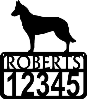Personalized Dog Sign with Name & house numbers: Belgian Malinois - The Metal Peddler Welcome Signs Address Sign, Belgian Malinois, Belgian Shepherd, breed, Dog, House sign, Personalized Signs, personalizetext, porch