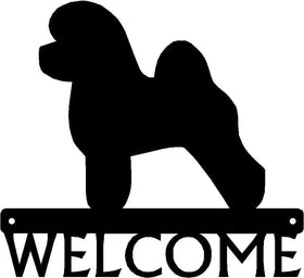 Bichon Frise Dog Welcome Sign - The Metal Peddler Welcome Signs Bichon Frise, breed, Dog, porch, Welcome sign