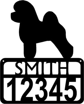 Personalized Dog Sign with Name & house numbers: Bichon Frise - The Metal Peddler Welcome Signs Address Sign, Bichon Frise, breed, Dog, House sign, Personalized Signs, personalizetext, porch