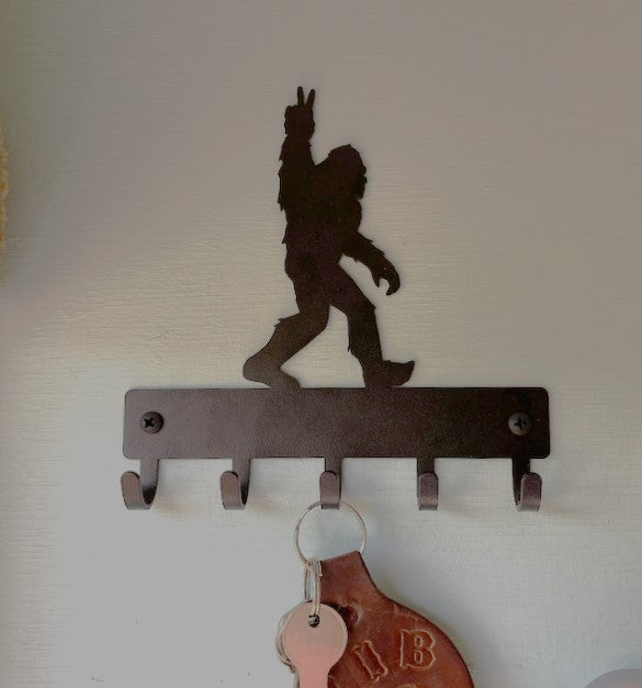 Bigfoot Sasquatch Peace Key Rack - The Metal Peddler Key Rack bigfoot, dad, dad myth, funny, key rack, sasquatch, yeti