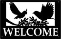Birds in Flight Welcome Sign or Name/ House Number - The Metal Peddler Welcome Signs 17x11, address sign, bear, bird, Name plaque, name sign, nature, not-dog, personalized, Personalized Gifts, Personalized Signs, personalizetext, porch, welcome sign, wildlife