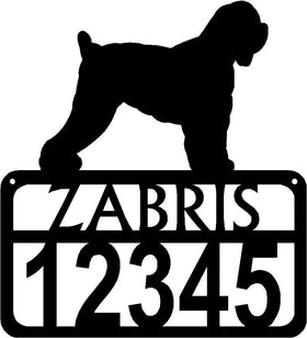 Personalized Dog Sign with Name & house numbers: Black Russian Terrier - The Metal Peddler Welcome Signs Address Sign, Black Russian Terrier, breed, Dog, House sign, Personalized Signs, personalizetext, porch