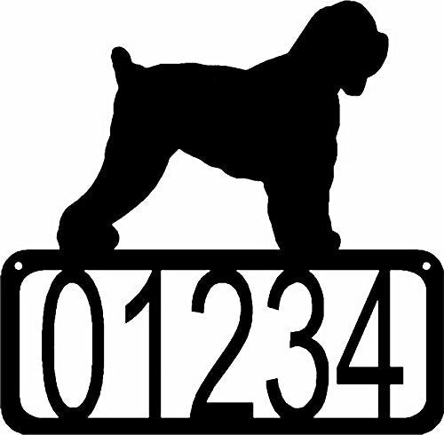Black Russian Terrier Dog House Address Sign - The Metal Peddler Address Signs address sign, Black Russian Terrier, breed, Dog, House sign, Personalized Signs, personalizetext, porch